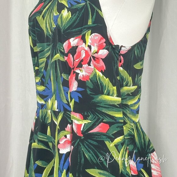 Hollister Tropical Print Mini Dress - Green and Pink - Picture 6 of 11